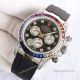Swiss Replica Rolex Rainbow Daytona Black Face With Diamonds Oysterflex Strap Watch (3)_th.jpg
